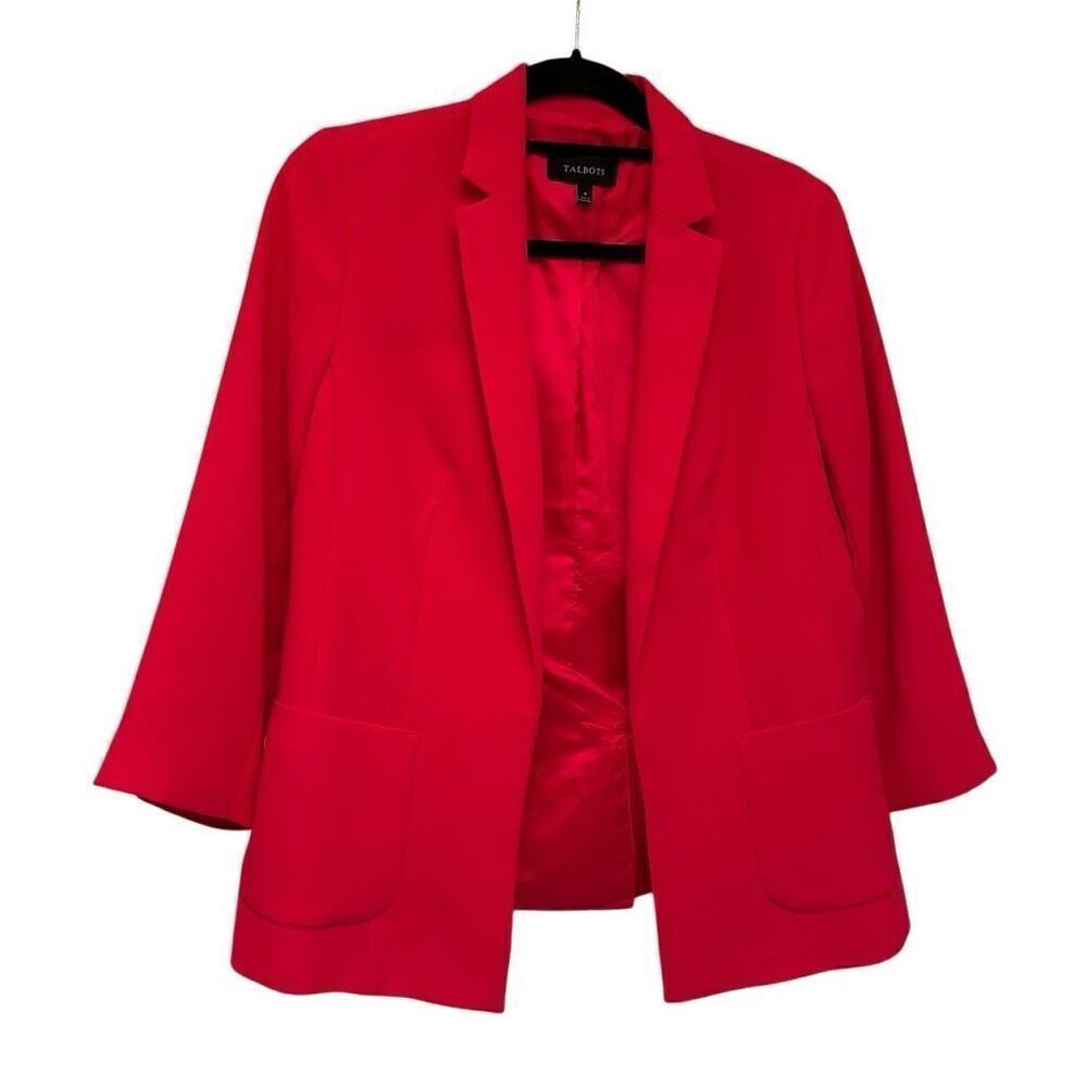 Talbots bright pink open front blazer - size 4